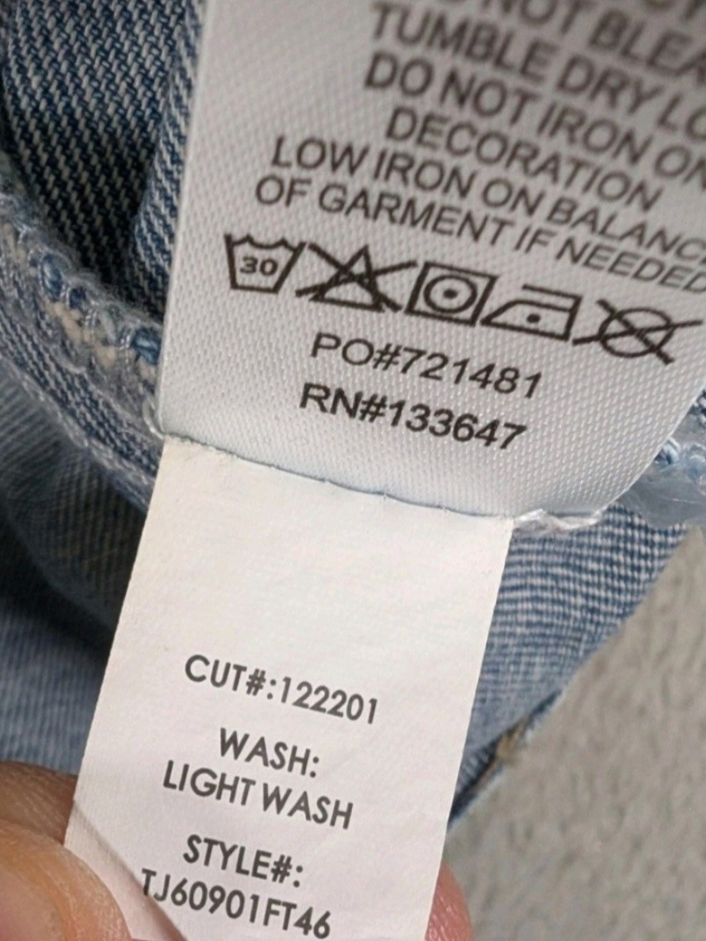Von Dutch Light Blue Denim Lace-Up Cropped Jacket - Picture 8 of 10
